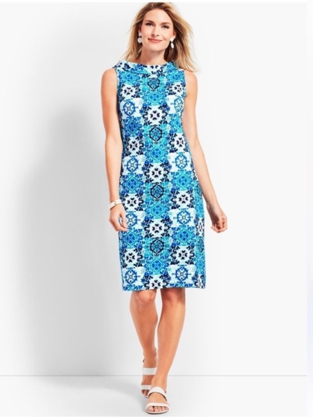 Talbots Dress LP Summer Blue